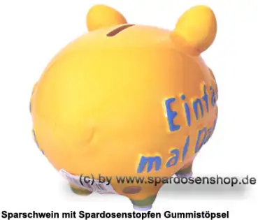 Sparschwein 3D Design Einfach mal Danke gelb Keramik D